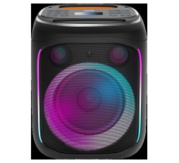 Slika izdelka: CANYON OnFun 5, zvočnik Partybox, Specifikacije: zvočniški gonilniki: 6,5''   1,5' tweeter Moč: 40W Litijeva baterija: 7,4V 3600mAh Funkcije: AUX   TF   mikrofon   BT   USB   DSP   EQ   echo  . Barva: črna ohišje, oranžen ročaj.