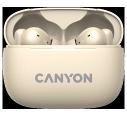Slika izdelka: CANYON OnGo TWS-10 ANC+ENC, Bluetooth Headset, microphone, BT v5.3 BT8922F, Frequence Response:20Hz-20kHz, battery Earbud 40mAh*2+Charging case 500mAH, type-C cable length 24cm,size 63.97*47.47*26.5mm 42.5g, Beige