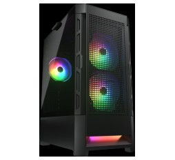 Slika izdelka: COUGAR | Case Airface RGB Black | PC Case | Mid Tower / Mesh Front Panel / 2 x 140mm ARGB Fans / 1x 120mm ARGB Fan / TG Left Panel / Black