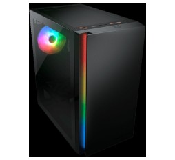 Slika izdelka: COUGAR | Purity RGB Black | PC Case | Mini Tower / TG Front Panel with ARGB strip / 1 x ARGB Fan / 3mm TG Left Panel