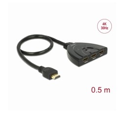 Slika izdelka: Delock HDMI stikalo dvosmerno 3x1 4K 30Hz 87619