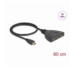 Slika izdelka: Delock HDMI stikalo enosmerno 3x1 8K 60Hz 18649