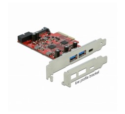 Slika izdelka: Delock kartica PCIe 2x USB 3.2 Gen2 1xUSB TipC 1xint. 19pin USB 3.0 90492