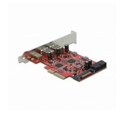 Slika izdelka: Delock kartica PCIe 2x USB 3.2 Gen2 1xUSB TipC 1xint. 19pin USB 3.0 90492