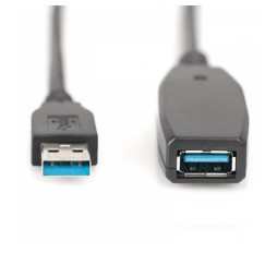 Slika izdelka: DIGITUS Active USB 3.0 (M) na USB 3.0 (Ž) SuperSpeed 10m črni podaljševalni kabel