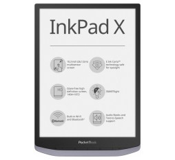 Slika izdelka: Elektronski bralnik PocketBook InkPad X, metalik siv