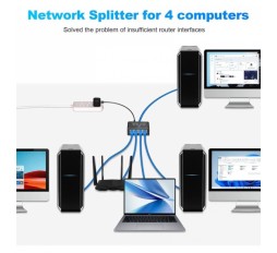 Slika izdelka: Gigabit Ethernet 1 na 4 RJ45 LAN mrežni razdelilec splitter