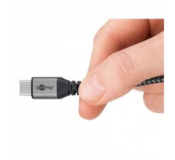 Slika izdelka: GOOBAY 2v1 Magnetic adapter USB-C / USB-A tekstil 1m polnilni kabel