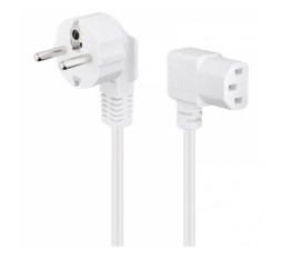 Slika izdelka: GOOBAY CEE 7/7 90° / IEC C13 90° 250V(AC) 3m bel kotni napajalni kabel