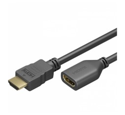Slika izdelka: GOOBAY High Speed HDMI (M) na HDMI (Ž) 2.0 4K 60Hz 2m podaljšek z Ethernet pozlačen črn kabel