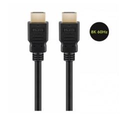 Slika izdelka: GOOBAY Ultra High Speed HDMI (M/M) 2.1 8K 60Hz 0,5m z Ethernet pozlačen črn kabel