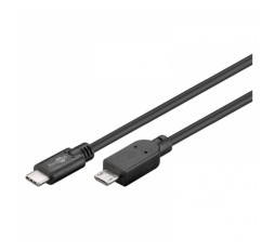 Slika izdelka: GOOBAY microUSB (Type B) na USB-C 1m črn prenos podatkov polnilni kabel