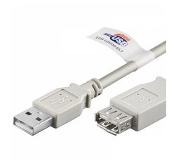 Slika izdelka: GOOBAY USB 2.0 (M) na USB 2.0 (Ž) Hi-Speed 1,8m beli podajševalni kabel