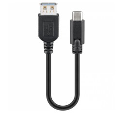 Slika izdelka: GOOBAY USB-C (M) na USB A (Ž) (USB 3.0) 0,2 m črn polnilni in sync kabel