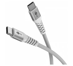 Slika izdelka: GOOBAY USB-C na USB-C 0,5m 60W 480Mbit/s bel Supersoft tekstilni podatkovni in polnilni kabel