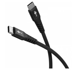 Slika izdelka: GOOBAY USB-C na USB-C 1m 60W 480Mbit/s črn Supersoft tekstilni podatkovni in polnilni kabel