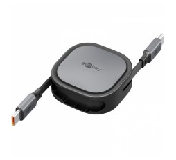 Slika izdelka: GOOBAY USB-C na USB-C 1m 60W 480Mbit/s bel samonavijalni podatkovni in polnilni kabel