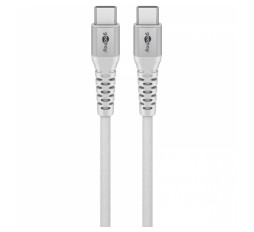 Slika izdelka: GOOBAY USB-C na USB-C 2m 60W 480Mbit/s bel Supersoft tekstilni podatkovni in polnilni kabel