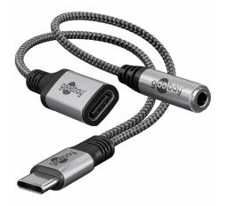 Slika izdelka: GOOBAY USB-C na USB-C (Ž) na 3,5mm AUX adapter