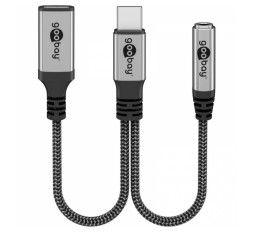 Slika izdelka: GOOBAY USB-C na USB-C (Ž) na 3,5mm AUX adapter