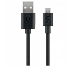 Slika izdelka: GOOBAY USB 2.0 (M) na microUSB (Type B) 1m črn polnilni kabel