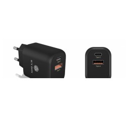 Slika izdelka: Icybox 2portni USB Quick Charge 3.0 hitri polnilnik, 1xUSB-C, 1xUSB-A
