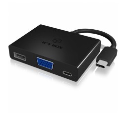 Slika izdelka: Icybox IB-DK4032-CPD adapter iz USB-C na VGA / USB-C in USB-A