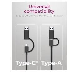 Slika izdelka: Icybox IB-LAN301-C3 USB-A in USB-C mrežna kartica/adapter na 2.5 Gbit Ethernet