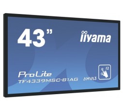 Slika izdelka: IIYAMA Monitor 43" PCAP  Anti-glare Bezel Free 12-Points Touch Screen, 1920x1080, AMVA3 panel, 24/7 operation, 2xHDMI, DisplayPort, VGA, 340cd/m², 4000:1, Through Glass 