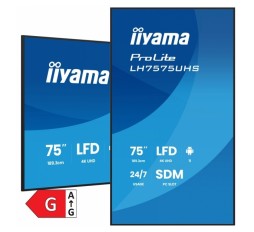 Slika izdelka: IIYAMA ProLite LH7575UHS-B2AG 75" (189,3cm) 4K UHD IPS HDMI/DP 24/7 zvočniki informacijski zaslon