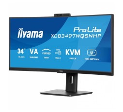 Slika izdelka: IIYAMA ProLite XCB3497WQSNPH-B1 86,7cm (34") UWQHD VA 120Hz HDMI/DP/USB-C/RJ-45 kamera zvočniki ukrivljen monitor