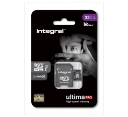 Slika izdelka: INTEGRAL 32GB MICRO SDHC class10 90MB/s SPOMINSKA KARTICA+ SD ADAPTER