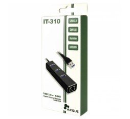 Slika izdelka: INTER-TECH ARGUS IT-310 gigabit LAN USB3.0 3-port hub mrežni adapter