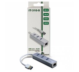 Slika izdelka: INTER-TECH Argus IT-310-S RJ45/3xUSB3.0 LAN adapter
