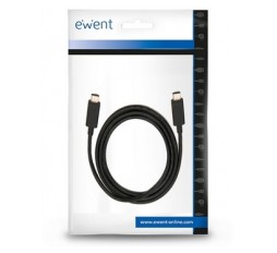 Slika izdelka: Kabel USB-C v USB-C, USB 3.2 Gen1, 10Gbps, 60W, 4K @ 60Hz, 1m, črn, Ewent