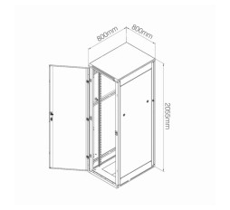 Slika izdelka: DATECH kabinet 42U 2055 800x800 siv DT2.8842.9000