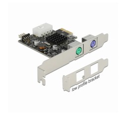 Slika izdelka: Delock kartica PCIe 2x PS2 + 1xUSB + Low Profile 90049