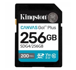 Slika izdelka: KINGSTON Canvas Go! Plus SD 256GB Class 10 UHS-I U3 V30 (SDG4/256GB) spominska kartica
