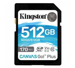 Slika izdelka: KINGSTON Canvas Go! Plus SD 512GB Class 10 UHS-I U3 V30 (SDG3/512GB) spominska kartica