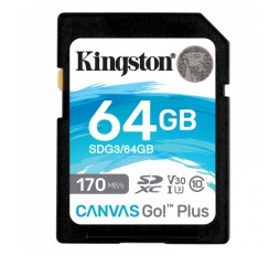 Slika izdelka: KINGSTON Canvas Go! Plus SD 64GB Class 10 UHS-I U3 V30 A2 (SDG3/64GB) spominska kartica