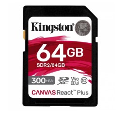 Slika izdelka: KINGSTON Canvas React Plus SD 64GB Class10 UHS-II (SDR2/64GB) spominska kartica