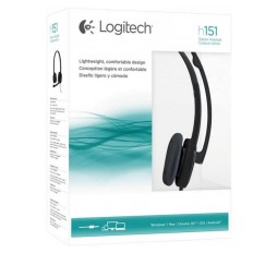 Slika izdelka: LOGITECH H151 stereo črne z mikrofonom slušalke
