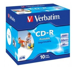 Slika izdelka: MEDIJ CD-R VERBATIM 10PK printable široke škatlice (43325)