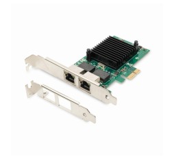 Slika izdelka: Digitus mrežna kartica PCIe 2xRJ45 + Low Profile DN-10132