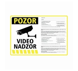 Slika izdelka: Nalepka "VIDEONADZOR" A5 (190x133) rdeča + 77. in 78. člen ZVOP-2
