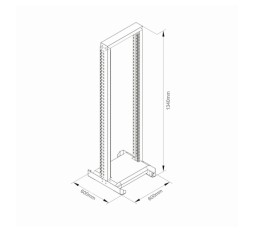 Slika izdelka: Triton okvir 27U 1300 600x600 enojni siv