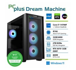 Slika izdelka: PCPLUS Dream Machine Core i7-14700F 32GB 2TB SSD RTX 5070 12GB Windows 11 Home gaming namizni računalnik
