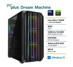 Slika izdelka: PCPLUS Dream Machine Ultra 7 265KF 32GB 2TB SSD RTX 5070 12GB Windows 11 Home gaming namizni računalnik