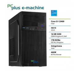 Slika izdelka: PCPLUS e-machine i5 12400 16GB 1TB SSD namizni računalnik