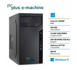 Slika izdelka: PCPLUS e-machine i5 12400F 16GB DDR5 500GB SSD GT730 Windows 11 namizni računalnik